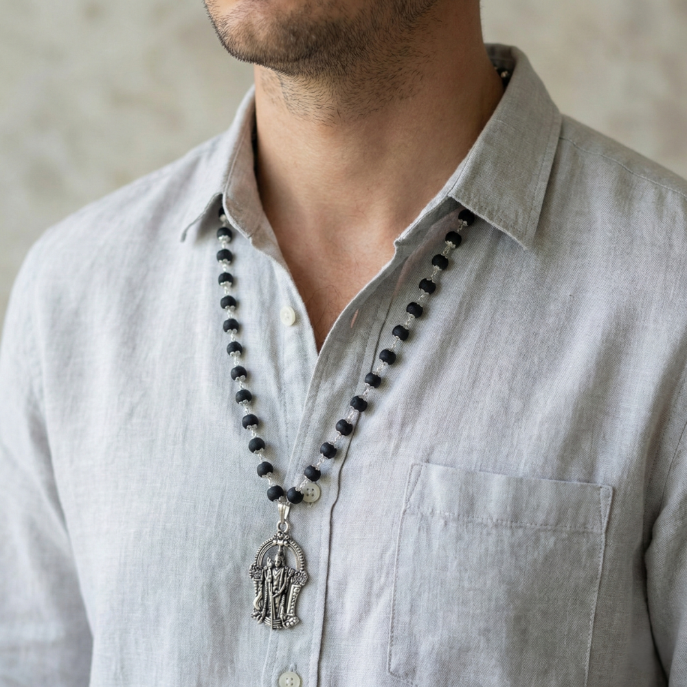 Muruga Mala – Silver Plated [8mm Beads] [54 Beads]
